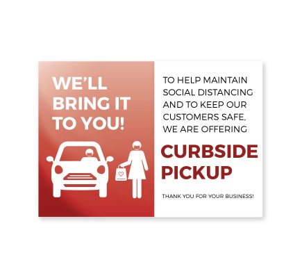 Curbside Pick Up Poster 11" x 17" Red Pack of 6 